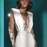 dame atelier pronovias crepe lace wedding dress bridal ireland