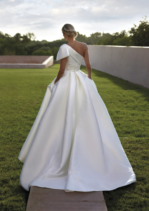 nicosia pronovias one shoulder ballgown bow wedding dress bridal ireland