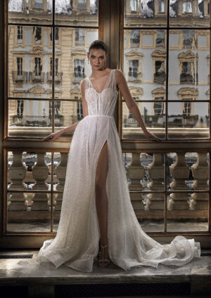 dolomite pronovias privée sparkle a-line wedding dress bridal ireland