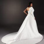 mondernismo atelier pronovias modern ballgown wedding dress one shoulder sleeve bridal ireland