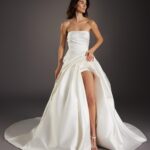 mondernismo atelier pronovias modern ballgown wedding dress one shoulder sleeve bridal ireland