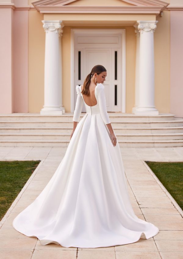 bertha san patrick a-line wedding dress square neck long sleeves bridal northern ireland