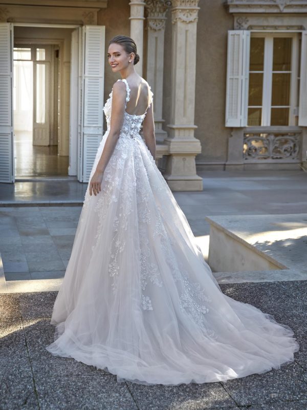 twyla san patrick wedding dress square neck a-line tulle beading floral bridal northern ireland
