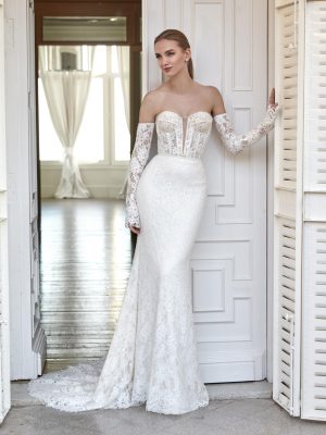 abir san patrick strapless lace wedding dress sleeves beading bridal northern ireland