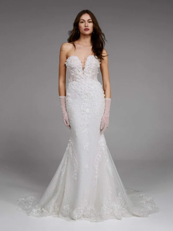 aethra pronovias sale wedding dress lace beading strapless mermaid bridal ireland