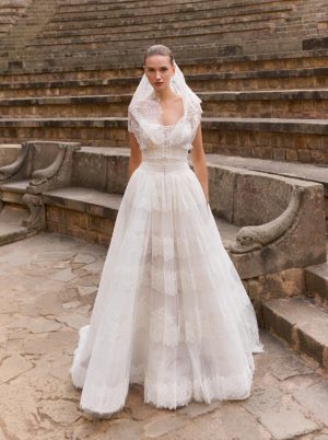 etaga pronovias vintage lace wedding dress bridal hood ireland