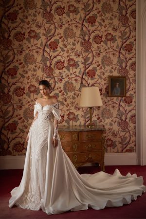 paloma luce sposa wedding dress beaded lace satin overskirt bridal ireland