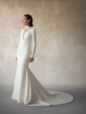 lureth atelier pronovias crepe wedding dress long sleeves bridal northern ireland