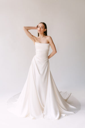 ophelia alyssa kristin wedding dress silk satin strapless a-line bridal ireland